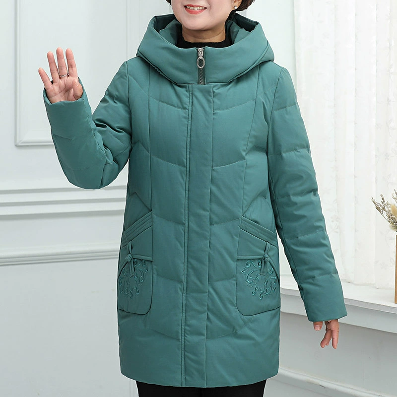 2020 Новый женский пуховик среднего и пожилого возраста, утепленное зимнее пальто средней длины для мам, зимнее хлопковое пальто среднего возраста.
