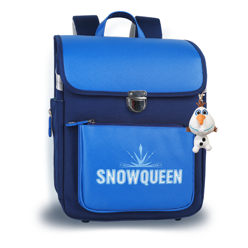 Mochila congelada estudiante de escuela primaria masculina de dibujos animados mochila femenina ligera resistente al desgaste Grado 1-6 Bolsa de los niños