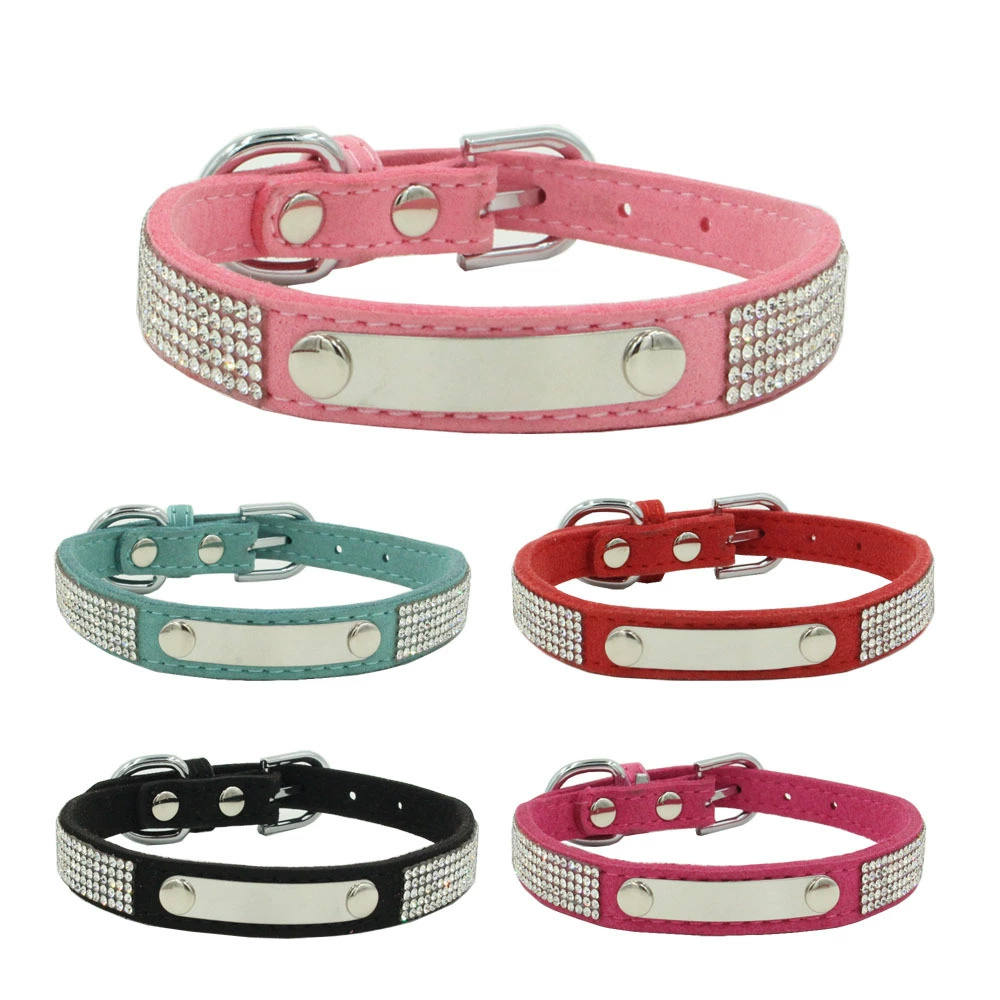 Блестящий ошейник для домашних животных со стразами, удобный кожаный поводок для собак, трансграничный горячий продавать