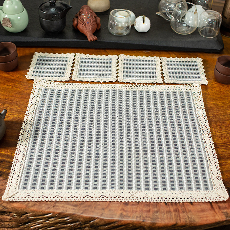 13 juegos de placemats de cáñamo terminados (1 grande + 4 pequeños)