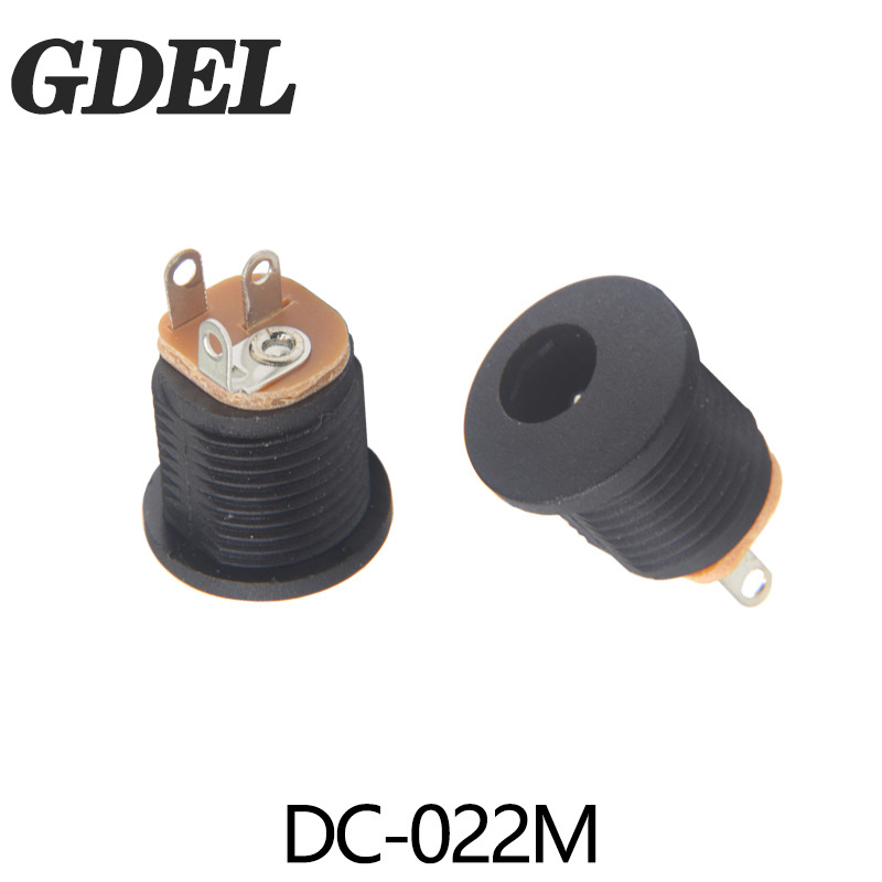 供应DC5521/5525母座DC插座圆形带螺帽dc电源插座DC-022M立式母座