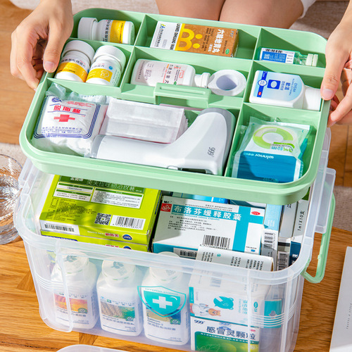 Xingyou plastic portable medicine box dust-proof household medical supplies first aid medicine box children's medicine size storage box