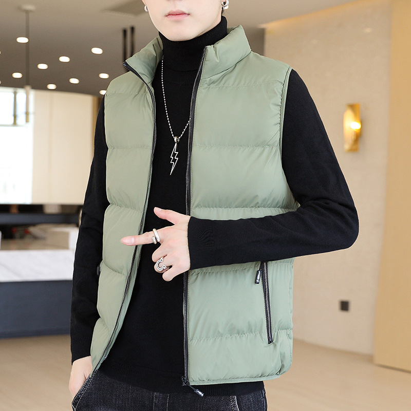 Cross-border 2023 new men's casual vest trendy youth vest men's autumn and winter coat men's clothes cotton padded vest