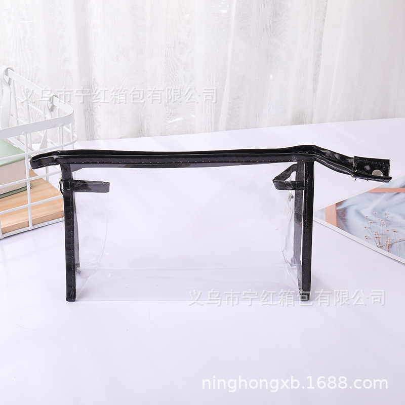 Suministro directo transfronterizo bolsa transparente de PVC impermeable bolsa de cosméticos bolsa de lavado Portátil Bolsa de almacenamiento de gran capacidad logotipo impreso