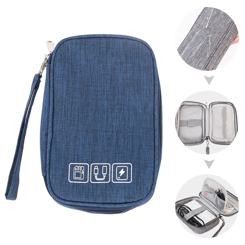 Mini paquete de datos Banco de energía cable de datos bolsa de almacenamiento de teléfono móvil bolsa de almacenamiento de auriculares de energía móvil de mano bolsa de almacenamiento