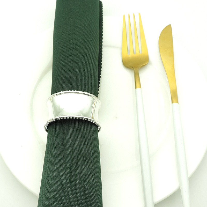 Fábrica al por mayor promoción restaurante mesa de plata ronda metal servilleta anillo servilleta hebilla toalla anillo