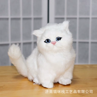 仿真会叫猫咪毛绒玩具玩偶桌面摆件摄影道具橱窗装饰男女生日礼物