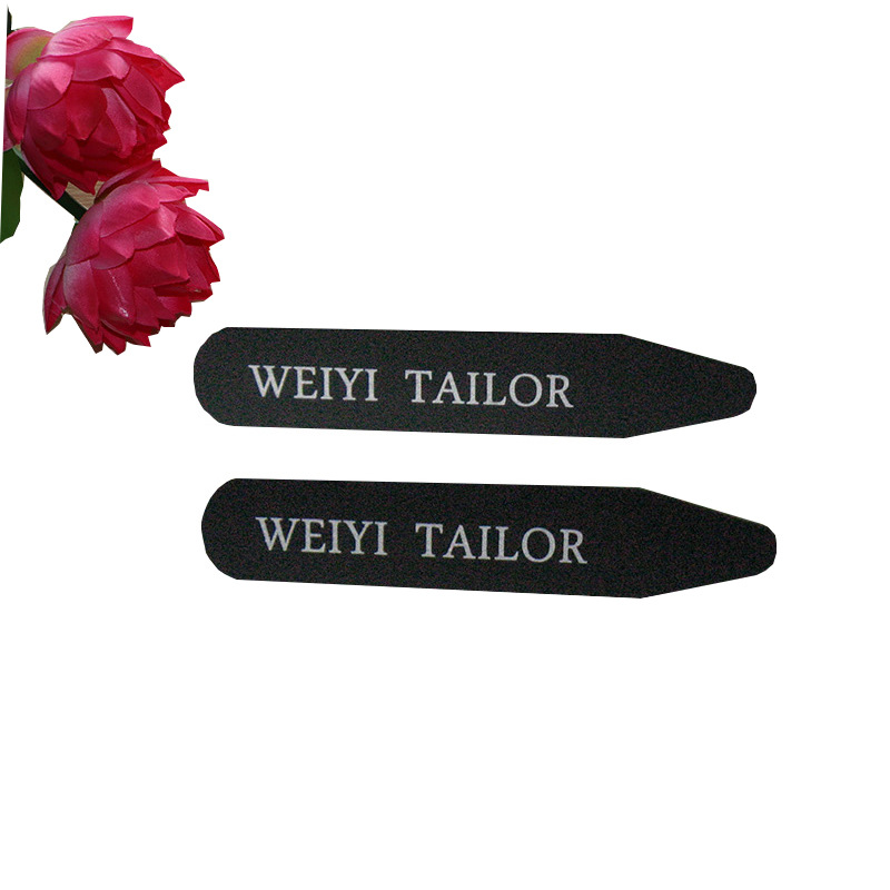 源头厂低价可定 制 衬衫黑色PVC领尖领角片插竹衣领撑片领条蝴蝶