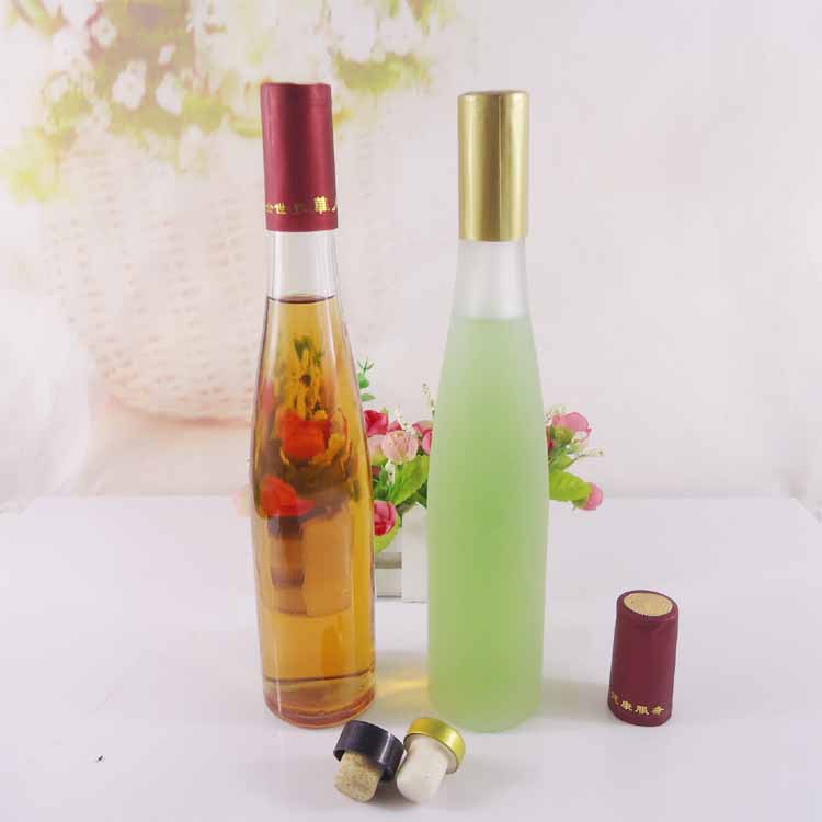 现货375ml红酒葡萄酒果酒瓶蒙砂冰酒玻璃瓶加厚杨梅酒瓶空瓶批发