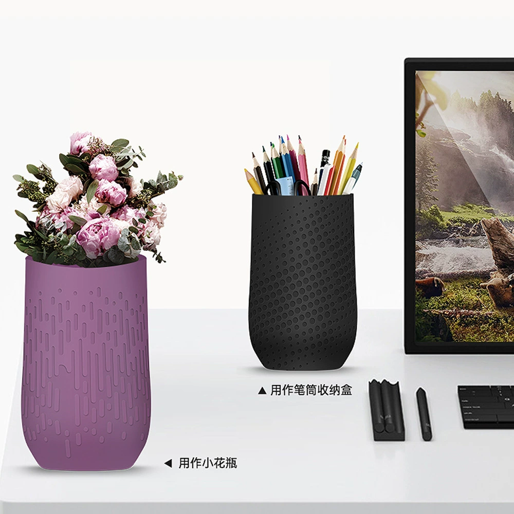 Фабрика прямо в наличии оптовый набор чашек Настольный держатель для ручек стол мусорное ведро легко чистить Многофункциональный силиконовый рукав