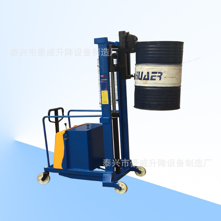 配重式半电动油桶堆高车 无腿式圆桶升降搬运机 电瓶液压转运机