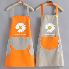 Home kitchen Daisy waterproof and oil-proof hand-wiping apron sleeveless halter work clothes advertising apron printing