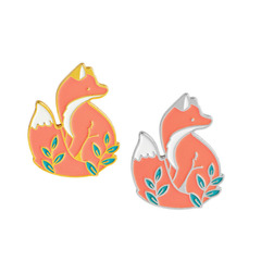 WISH速賣通好賣款韓版機智可愛狐狸胸針 創意滴油合金別針扣