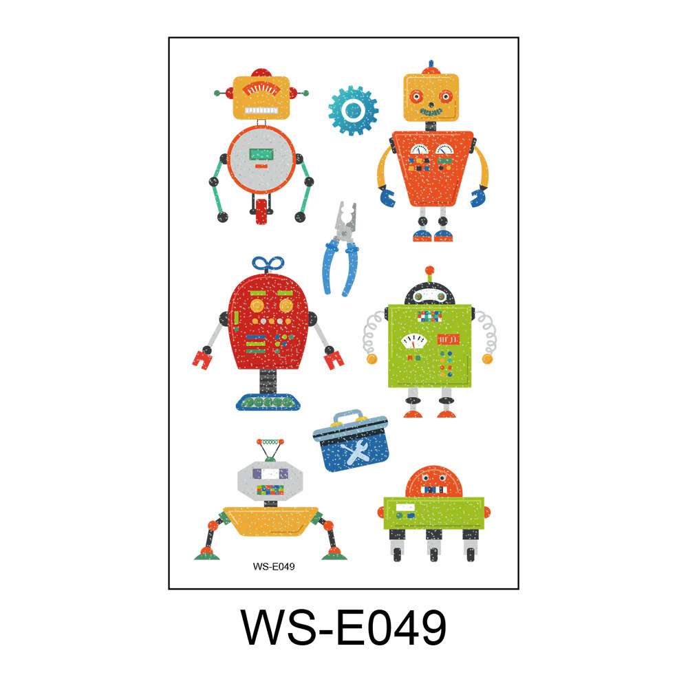 Nuevo punto brillante tatuaje pegatina impermeable y resistente al sudor dibujos animados para niños dinosaurio unicornio insecto tatuaje pegatina