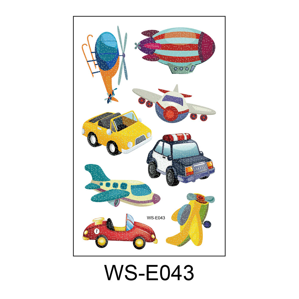 Nuevo punto brillante tatuaje pegatina impermeable y resistente al sudor dibujos animados para niños dinosaurio unicornio insecto tatuaje pegatina