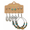 Earrings, retro ethnic set with tassels, European style, suitable for import, ethnic style