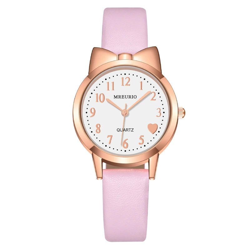 Swiss watch with bow, children's women's watch, belt