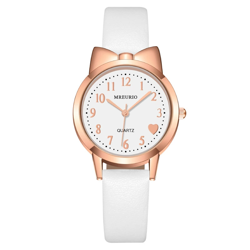 Swiss watch with bow, children's women's watch, belt