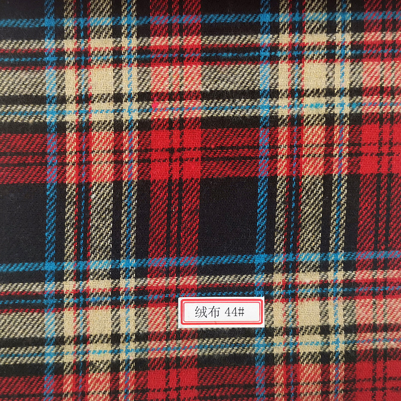 2020秋冬新款面料磨毛绒布格子布衬衫色织布服装男女装童装面料