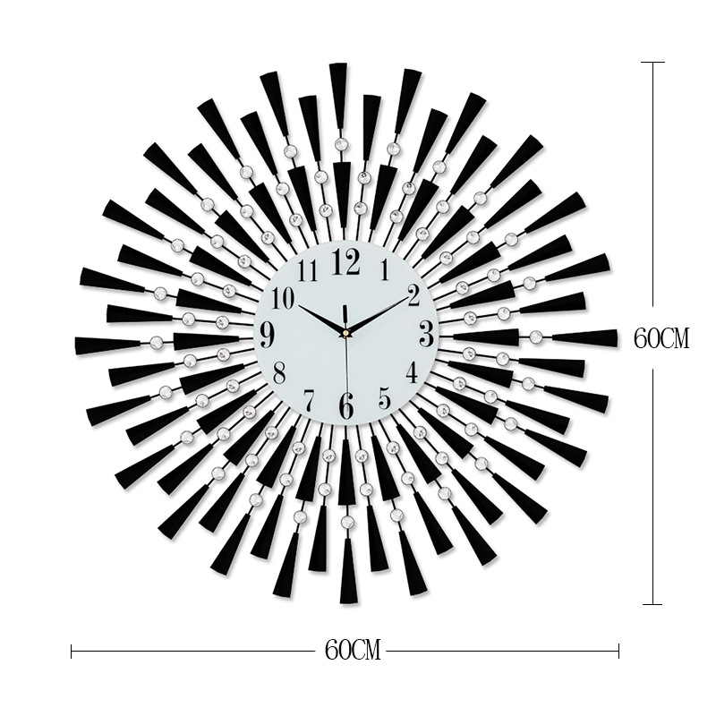 Reloj de pared creativo de hierro sala de estar reloj decorativo reloj de cuarzo electrónico Amazon productos de venta caliente al por mayor reloj de pared