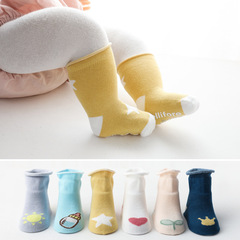 2020 Autumn and Winter Cartoon Baby Socks Dotted Anti-Slip Baby Floor Socks Rolled Loose Socks Baby Socks 0-1-3