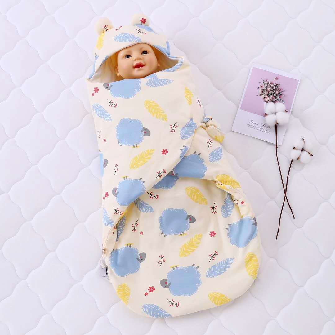 Otoño y invierno nuevos bebés anti-saltos fabricantes de bolsas de dormir para hombres y mujeres con sombreros de algodón abrazado edredón