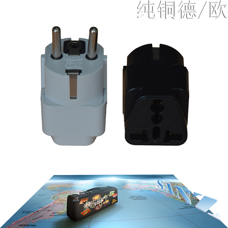 Factory direct cross-border direct supply Korea standard European gauge pure copper power conversion plug CE ROHS certification adapter