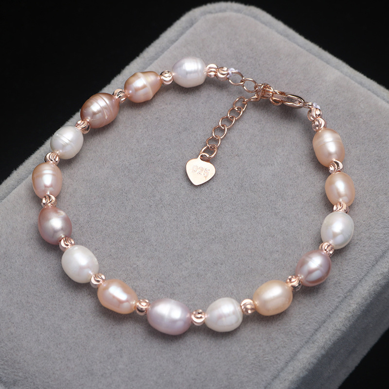 Simple Explosive Natural Freshwater Pearl Bracelet Rice-shaped Real Pearl Bracelet Women's Adjustable Small Rice Beads Bracelet Wholesale