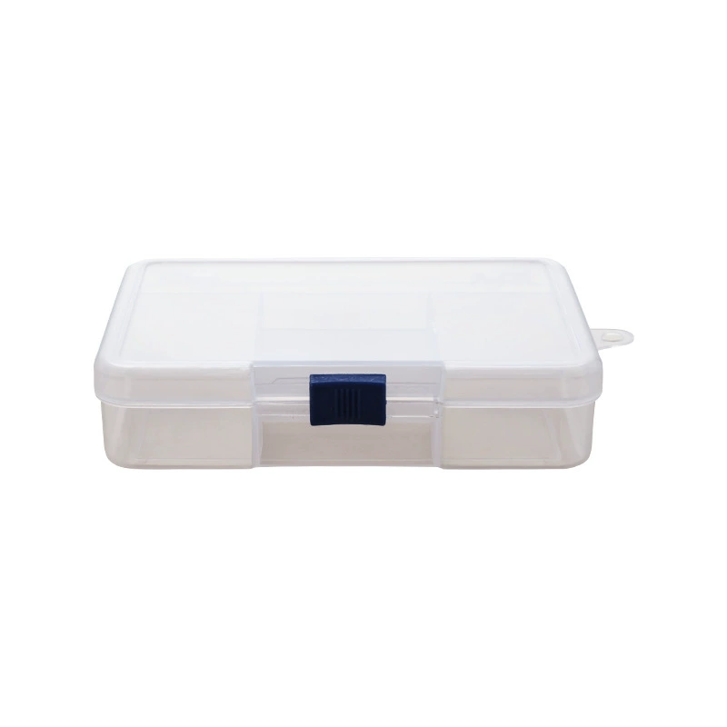 Plastic electronic ring, earrings, accessory, transparent storage box, 5 cells, clips included
