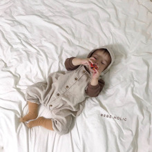 韩版童装婴儿灯芯绒连体衣宝宝爬服婴童秋装男女童背带裤幼儿秋款