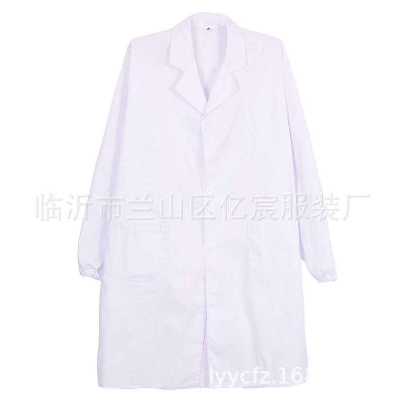 Vestido blanco de manga larga farmacia ropa de trabajo ropa de laboratorio manga corta Doctor Enfermera ropa de fábrica de alimentos herramientas logotipo impreso