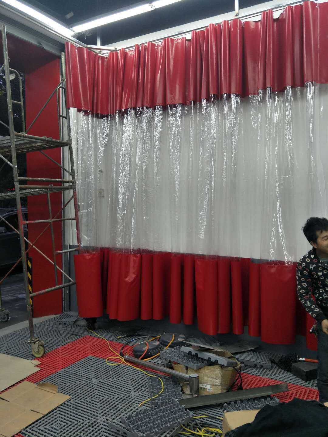 推拉洗车门帘pvc整张折叠防尘软门帘防水隔间帘0.5mm和1mm厚