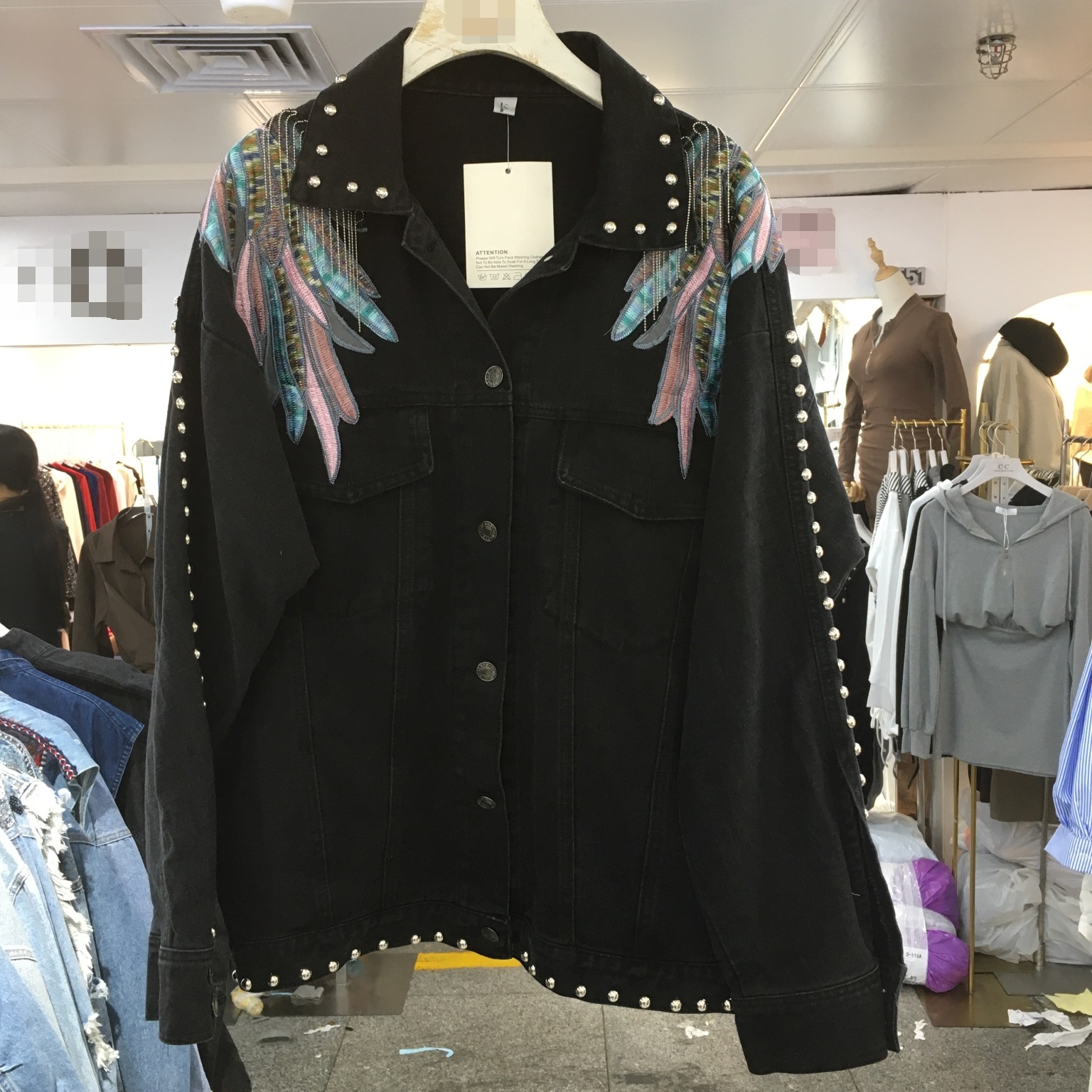 Women's Clothing spring and autumn new loose and slim wings embroidered tassel long sleeved top_voghion.com