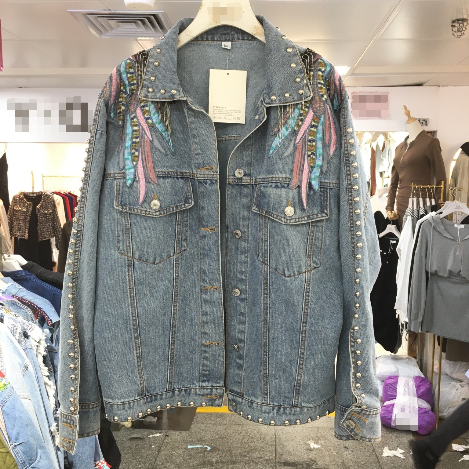 Women's Clothing spring and autumn new loose and slim wings embroidered tassel long sleeved top_voghion.com