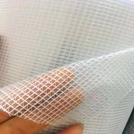 现货热销 pvc贴合透明夹网  塑胶透明网格布 pvc透明白色网格布