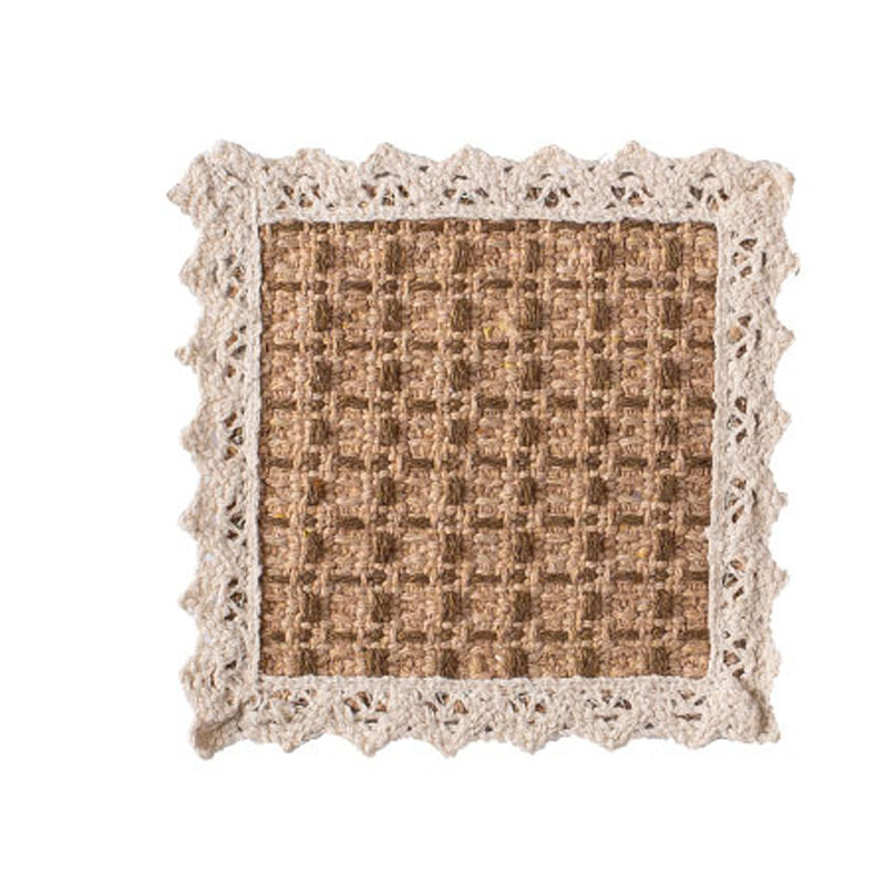 Jin Hao nueva tela de algodón tejido de encaje para platos tapete para platos restaurante creativo tapete posavasos tapete para mesa