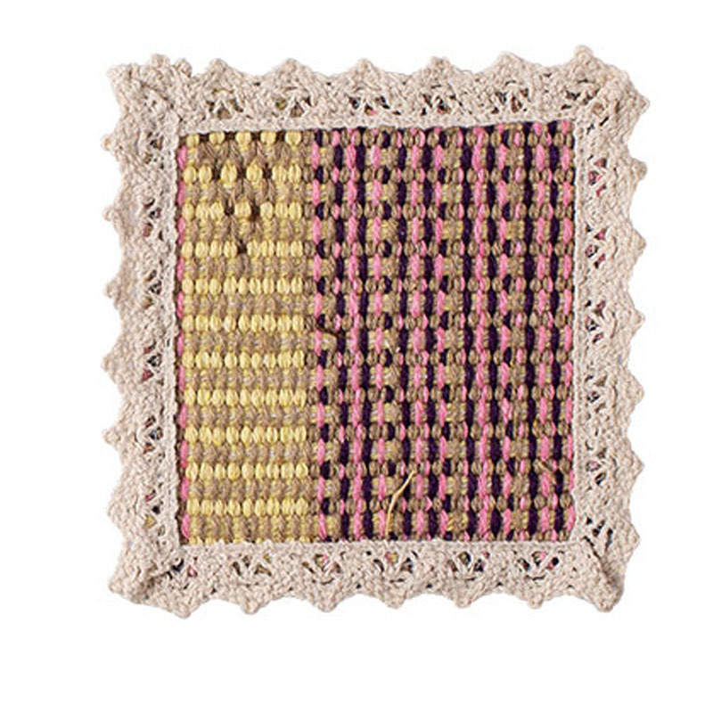 Jin Hao nueva tela de algodón tejido de encaje para platos tapete para platos restaurante creativo tapete posavasos tapete para mesa