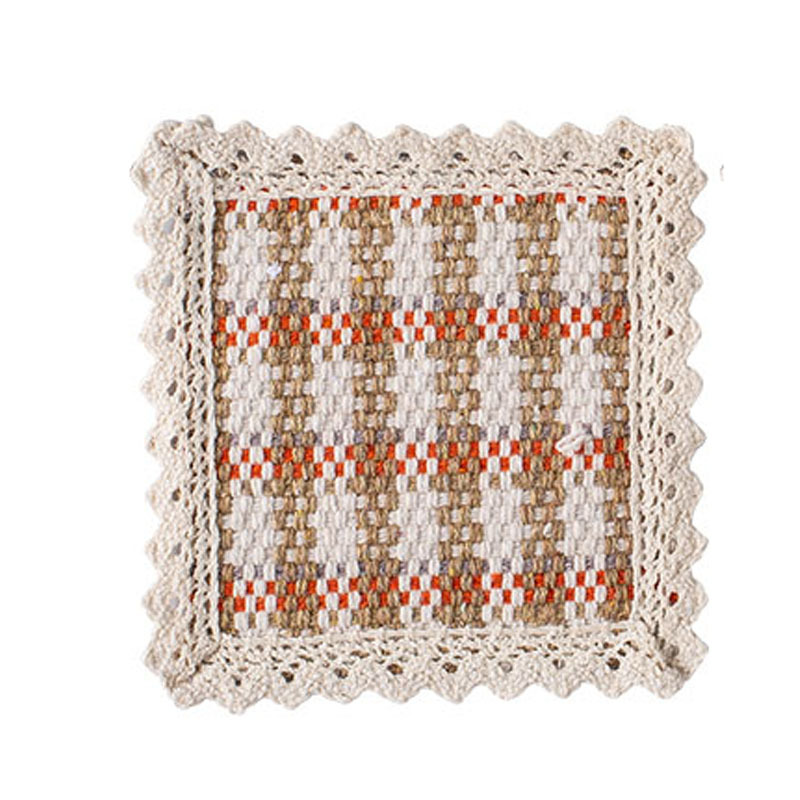 Jin Hao nueva tela de algodón tejido de encaje para platos tapete para platos restaurante creativo tapete posavasos tapete para mesa