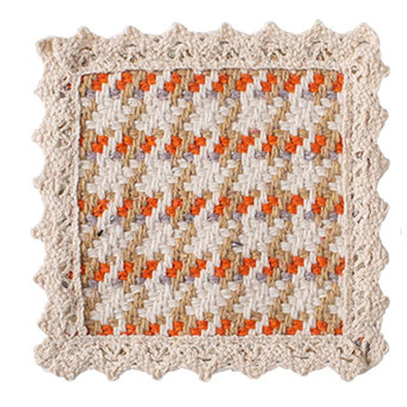 Jin Hao nueva tela de algodón tejido de encaje para platos tapete para platos restaurante creativo tapete posavasos tapete para mesa