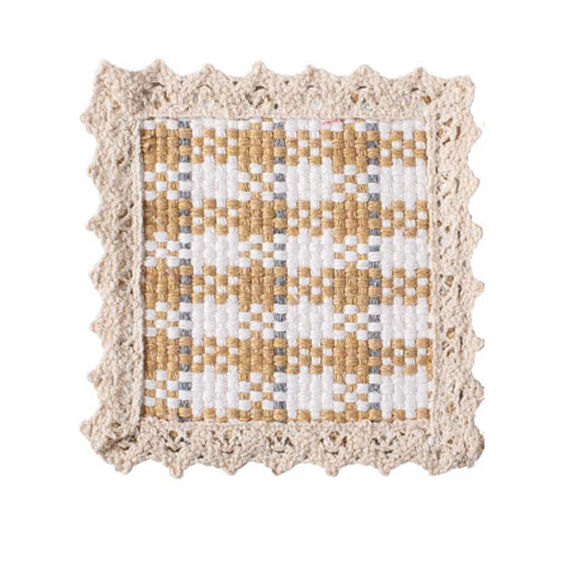 Jin Hao nueva tela de algodón tejido de encaje para platos tapete para platos restaurante creativo tapete posavasos tapete para mesa