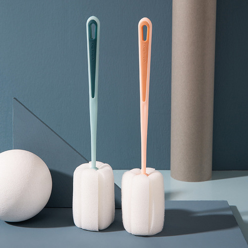 Sponge bottle brush long handle thermos cup brush sponge cleaning brush household kitchen cleaning brush contrast cup brush
