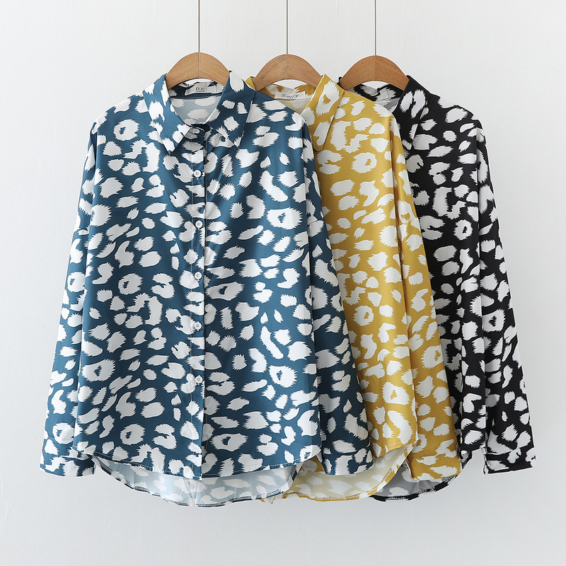 Cross-border Autumn European and American Women's Long-sleeved Animal Print Top Loose Shirt Women's shopee Cross-border Autumn European and American Women's Long-sleeved Animal Print Top Loose Shirt Women's shopee