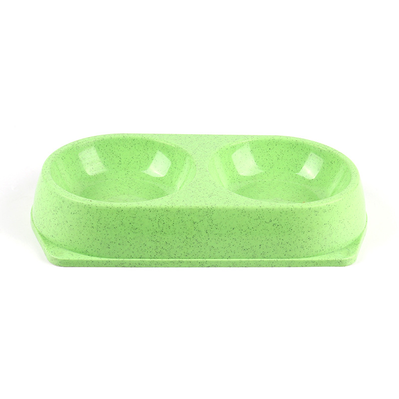 Directo de fábrica nuevo tazón doble para mascotas PP de color sólido redondo un tazón de doble uso tazón de comida para gatos Cuenca del perro suministros para mascotas