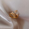 One size rabbit, fashionable design ring, cat's eye, South Korea, on index finger, simple and elegant design