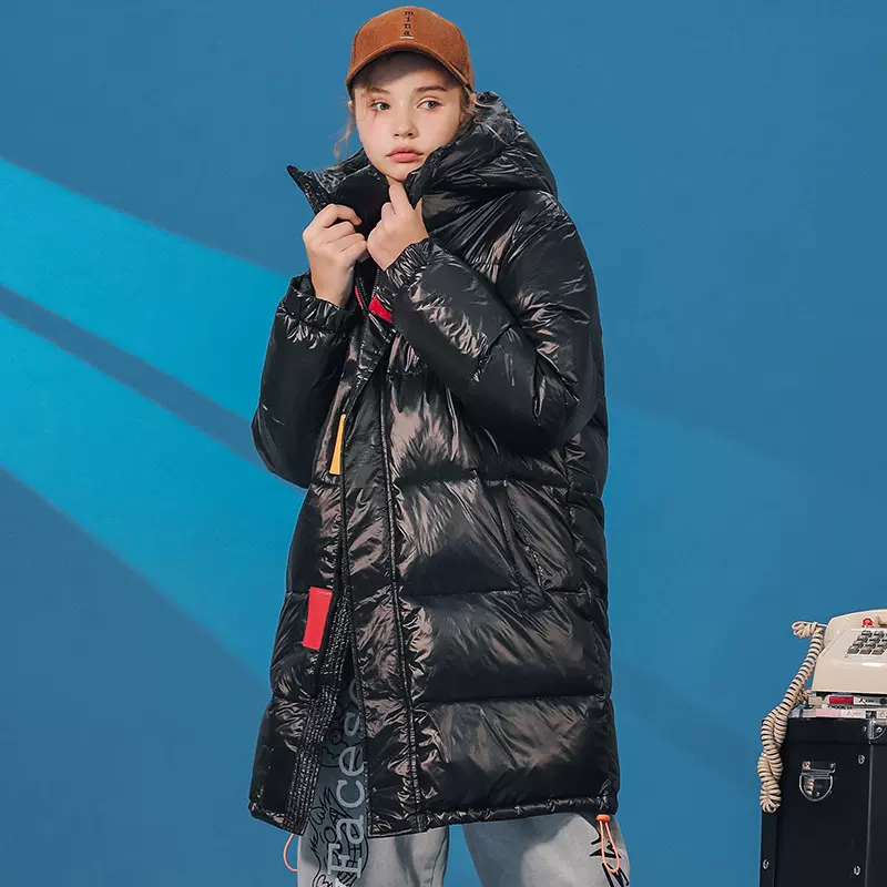 羽绒服男中长款情侣保暖加厚潮牌外套B55