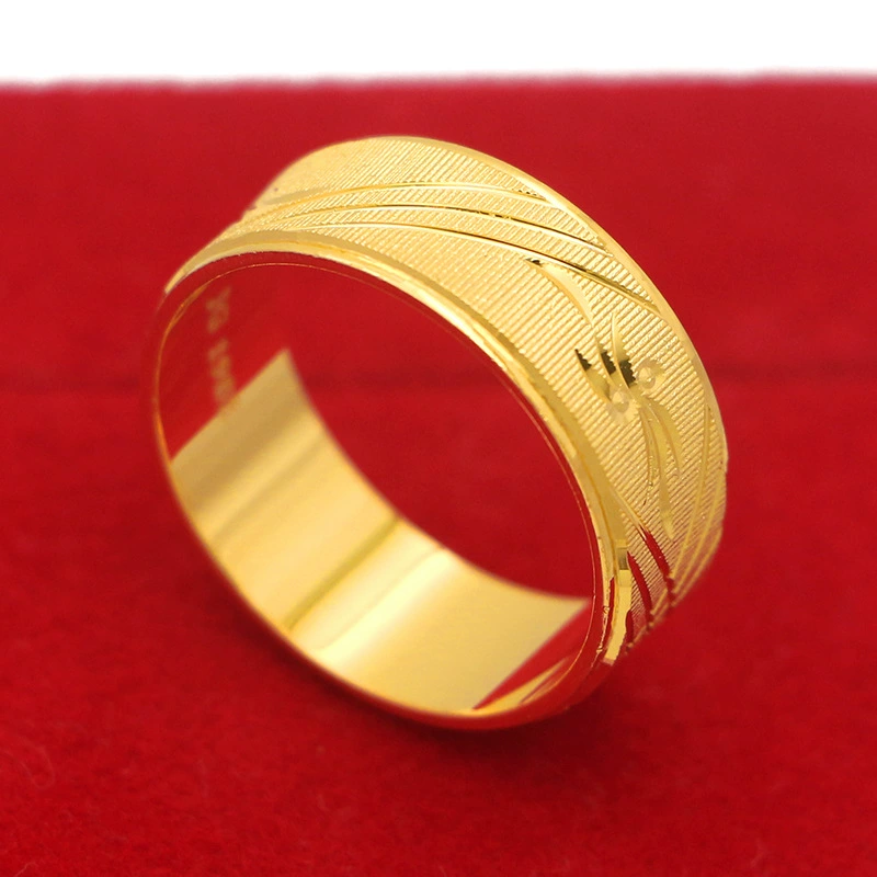 Golden ring for men and women, 24 carat white gold
