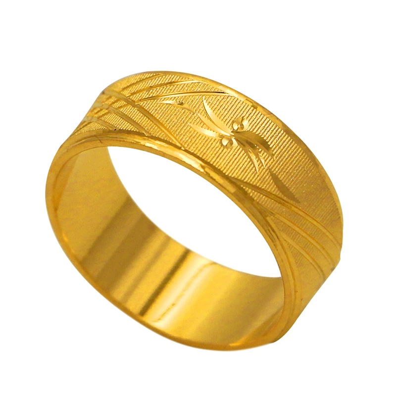 Golden ring for men and women, 24 carat white gold