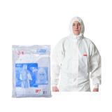 3M 4535 白色带帽连体防护服透气背部