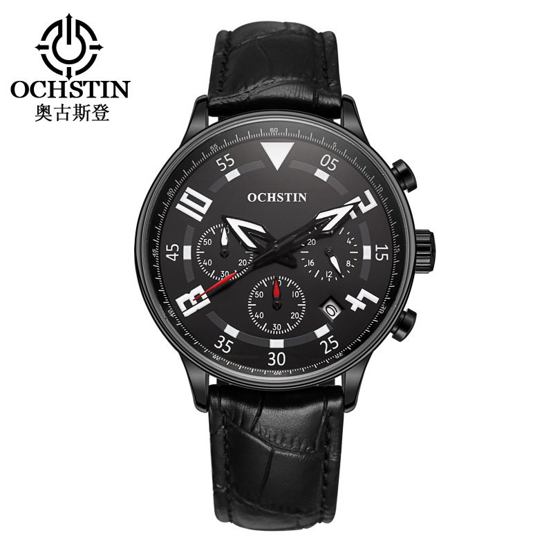 OCHSTIN Augusten Foreign Trade Men's Watch Leather Watch Calendar Watch Sports Waterproof Quartz Watch