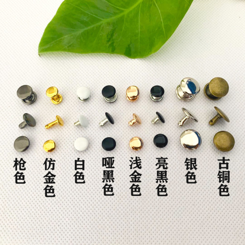 Flat mother-in-law bumping nails DIY luggage accessories double-sided round cap nails leather goods printed fixed gold flat rivets